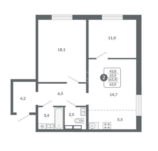 планировка квартиры 66 м2